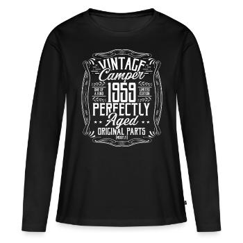 1959 Birthday Idea Camper Scout Camping 1959 - Frauen Premium Bio Langarmshirt - Schwarz - Vorne - Julia (174cm)