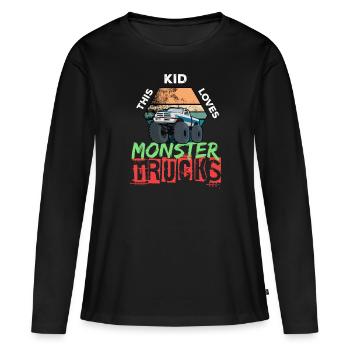 Monster Truck Big Tire Child Love I Gift - Women's Premium Organic Long Sleeve Shirt - black - Front - Julia (174cm)