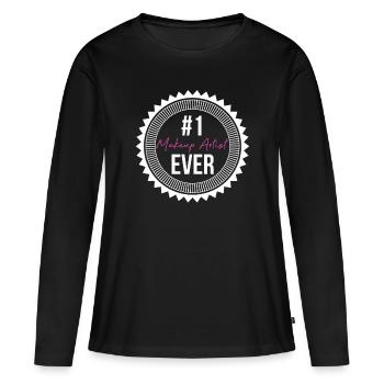 1 maquilleur ever shirt gift - T-shirt manches longues Premium bio Femme - noir - Devant - Julia (174cm)
