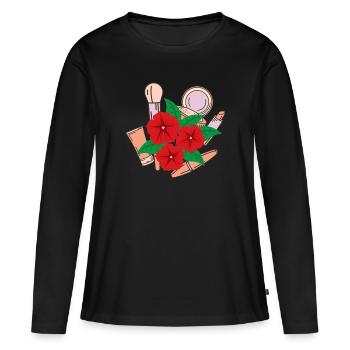 Makeup Artist Shirt Gift - Women's Premium Organic Long Sleeve Shirt - black - Front - Julia (174cm)