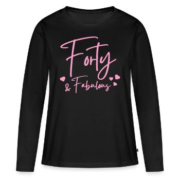 Vierzig fabelhaft - Frauen Premium Bio Langarmshirt - Schwarz - Vorne - Julia (174cm)