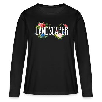 Landscaper Landscaping Landscape - Women's Premium Organic Long Sleeve Shirt - black - Front - Julia (174cm)