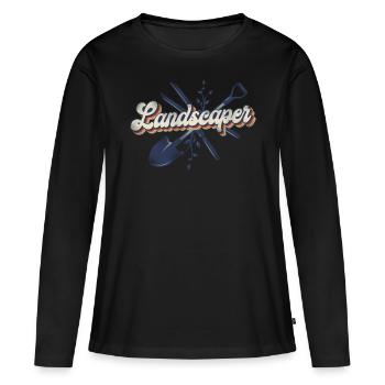 Landscaper Landscaping Landscape - Women's Premium Organic Long Sleeve Shirt - black - Front - Julia (174cm)