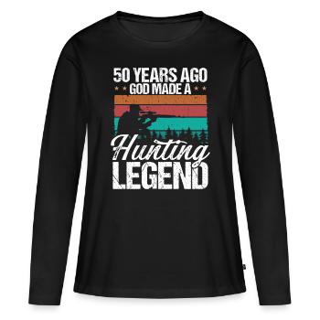 50 Year Old Hunting Funny 50th Birthday for Hunter - Frauen Premium Bio Langarmshirt - Schwarz - Vorne - Julia (174cm)