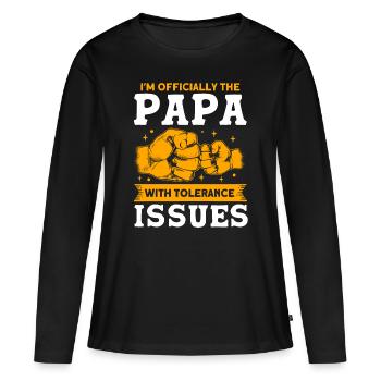 Papa Vater Vati Papa - Frauen Premium Bio Langarmshirt - Schwarz - Vorne - Julia (174cm)