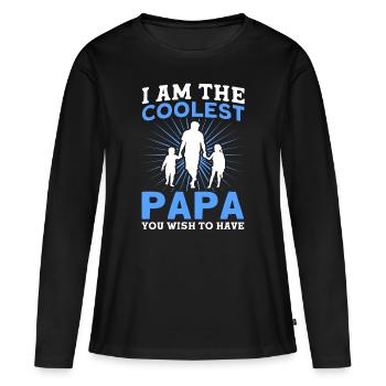 Coolste Vater Vati Papa - Frauen Premium Bio Langarmshirt - Schwarz - Vorne - Julia (174cm)