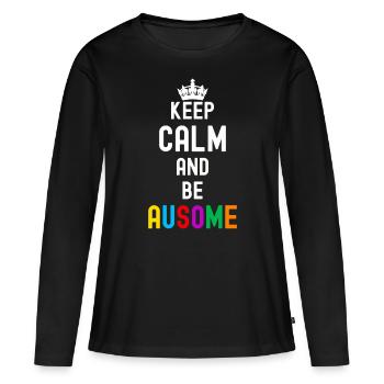Autisme - T-shirt manches longues Premium bio Femme - noir - Devant - Julia (174cm)