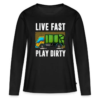 Müllmann Geschenk Müll Müllabfuhr Abfall Beruf - Frauen Premium Bio Langarmshirt - Schwarz - Vorne - Julia (174cm)