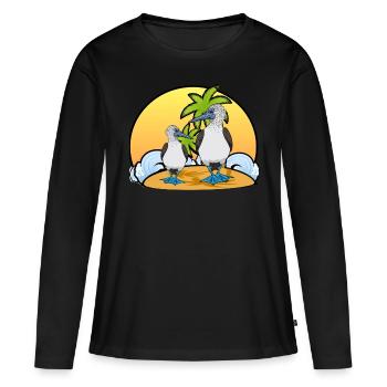 Seevögel Boobies - Frauen Premium Bio Langarmshirt - Schwarz - Vorne - Julia (174cm)