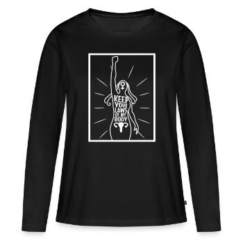 Gardez vos lois hors de mon corps - T-shirt manches longues Premium bio Femme - noir - Devant - Julia (174cm)