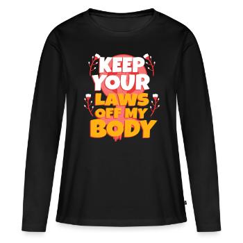 Gardez vos lois hors de mon corps - T-shirt manches longues Premium bio Femme - noir - Devant - Julia (174cm)