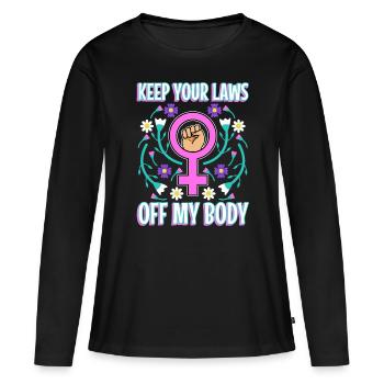 Gardez vos lois hors de mon corps - T-shirt manches longues Premium bio Femme - noir - Devant - Julia (174cm)