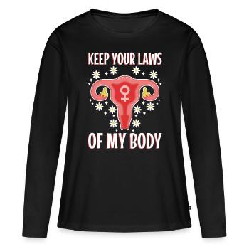 Gardez vos lois hors de mon corps - T-shirt manches longues Premium bio Femme - noir - Devant - Julia (174cm)