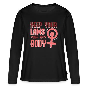 Gardez vos lois hors de mon corps - T-shirt manches longues Premium bio Femme - noir - Devant - Julia (174cm)