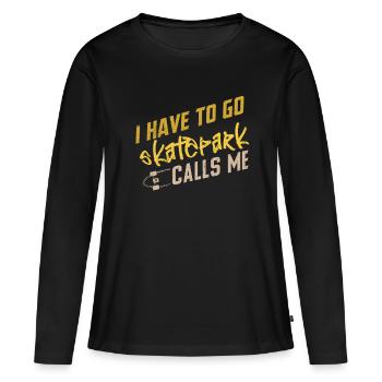 Skateboard Kickflip Cadeau Longboard Sk8er Sk8 - T-shirt manches longues Premium bio Femme - noir - Devant - Julia (174cm)