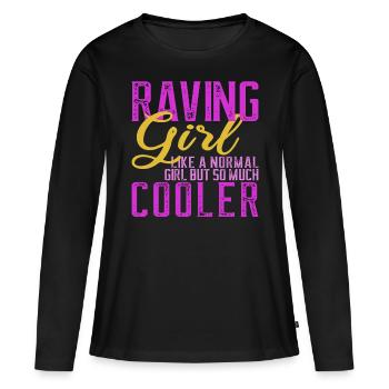 Rave Raver Musik Elektro Frauen Geschenk - Frauen Premium Bio Langarmshirt - Schwarz - Vorne - Julia (174cm)