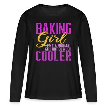 Baking Hobby Baker Women GEschenk - Women's Premium Organic Long Sleeve Shirt - black - Front - Julia (174cm)