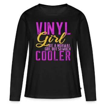 Vinyl Women Girls Gift - Women's Premium Organic Long Sleeve Shirt - black - Front - Julia (174cm)