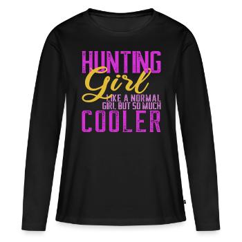 Chasse Chasseur Chasseur Femmes Cadeau - T-shirt manches longues Premium bio Femme - noir - Devant - Julia (174cm)