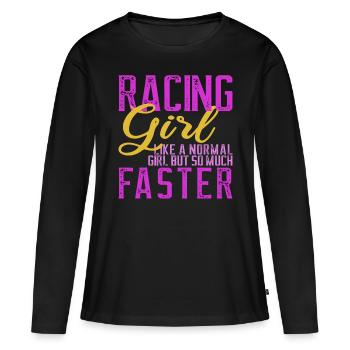 Kart Autorennen Rallye Frauen Geschenk - Frauen Premium Bio Langarmshirt - Schwarz - Vorne - Julia (174cm)