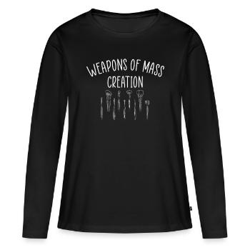 Armes de masse Cadeau de chemise - T-shirt manches longues Premium bio Femme - noir - Devant - Julia (174cm)