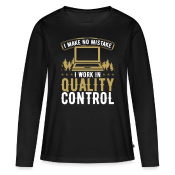 Erreurs d’assurance qualité Ingénieur QA - T-shirt manches longues Premium bio Femme - noir - Devant - Julia (174cm)