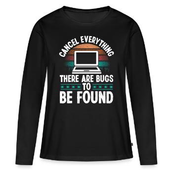 Quality Assurance Vintage Bugs Code Testing QA - Women's Premium Organic Long Sleeve Shirt - black - Front - Julia (174cm)