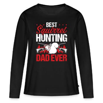 Squirrel Fathers Day for Squirrel Hunter PapaSquir - Frauen Premium Bio Langarmshirt - Schwarz - Vorne - Julia (174cm)