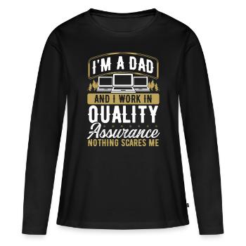 Quality Assurance Fathers Day QA Engineering DadQu - Women's Premium Organic Long Sleeve Shirt - black - Front - Julia (174cm)