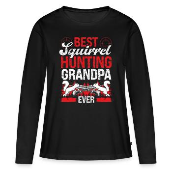 Squirrel Fathers Day for Squirrel Hunter GrandpaSq - Frauen Premium Bio Langarmshirt - Schwarz - Vorne - Julia (174cm)