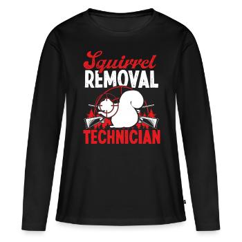 Enlèvement d’écureuil Équipement de chasse Chasseur d’écureuils - T-shirt manches longues Premium bio Femme - noir - Devant - Julia (174cm)
