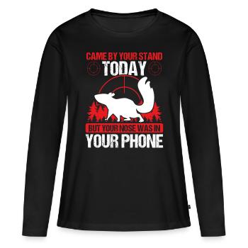 Squirrel Hunter Came by your Stand Squirrel Tech - Frauen Premium Bio Langarmshirt - Schwarz - Vorne - Julia (174cm)