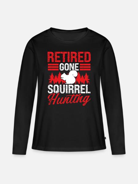 Squirrel Removal Retirement Squirrel Hunter - Frauen Premium Bio Langarmshirt - Schwarz