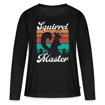 Squirrel Removal Vintage Funny Squirrel Master - Frauen Premium Bio Langarmshirt - Schwarz - Vorne - Julia (174cm)