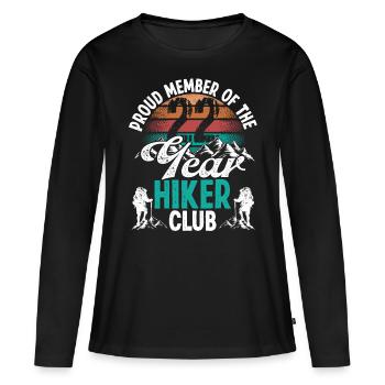 22 Year Old Hiker Mountains Hiking Birthday 22 - Frauen Premium Bio Langarmshirt - Schwarz - Vorne - Julia (174cm)