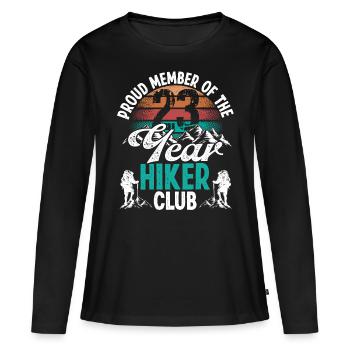 23 Year Old Hiker Mountains Hiking Birthday 23 - Frauen Premium Bio Langarmshirt - Schwarz - Vorne - Julia (174cm)