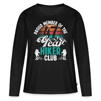 47 Year Old Hiker Mountains Hiking Birthday 47 - Frauen Premium Bio Langarmshirt - Schwarz - Vorne - Julia (174cm)