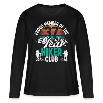 37 Year Old Hiker Mountains Hiking Birthday 37 - Frauen Premium Bio Langarmshirt - Schwarz - Vorne - Julia (174cm)