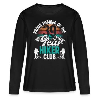 39 Year Old Hiker Mountains Hiking Birthday 39 - Frauen Premium Bio Langarmshirt - Schwarz - Vorne - Julia (174cm)