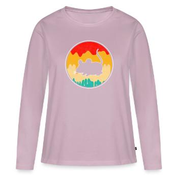 Maus Retro - Frauen Premium Bio Langarmshirt - Altrosa - Vorne - Julia (174cm)
