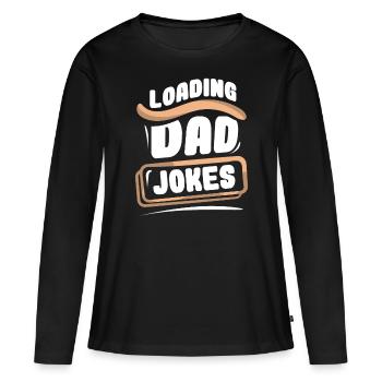 Papa Blague Papa Blague Père Blagues - T-shirt manches longues Premium bio Femme - noir - Devant - Julia (174cm)