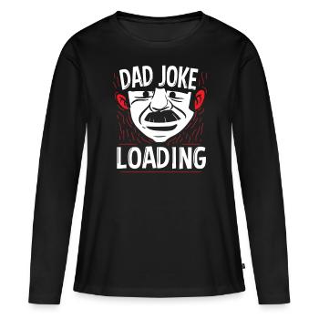 Papa Blague Papa Blague Blague Père - T-shirt manches longues Premium bio Femme - noir - Devant - Julia (174cm)