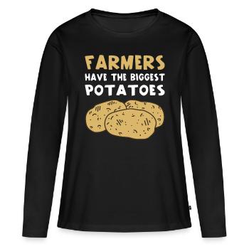 Les agriculteurs bauer ont le plus grand producteur de pommes de terre - T-shirt manches longues Premium bio Femme - noir - Devant - Julia (174cm)
