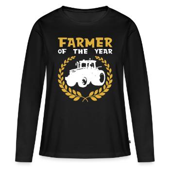 Agriculteur Agriculteur de l’année Agriculteur Agricole - T-shirt manches longues Premium bio Femme - noir - Devant - Julia (174cm)