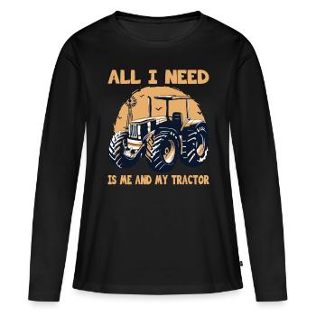 Bauer Moi et mon tracteur agricole Agriculture - T-shirt manches longues Premium bio Femme - noir - Devant - Julia (174cm)