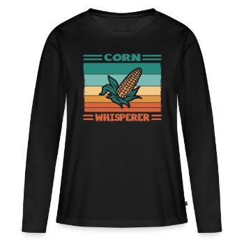 Farmer Corn Whisperer Farmer Agriculture - Women's Premium Organic Long Sleeve Shirt - black - Front - Julia (174cm)