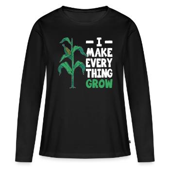 Bauer Je fais tout cultiver agriculteur - T-shirt manches longues Premium bio Femme - noir - Devant - Julia (174cm)
