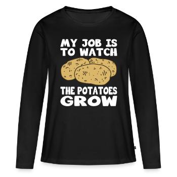Bauer Regardez les pommes de terre grandir agriculteur - T-shirt manches longues Premium bio Femme - noir - Devant - Julia (174cm)