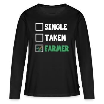 Agriculteur Pris seul Agriculteur Agriculteur Agriculture - T-shirt manches longues Premium bio Femme - noir - Devant - Julia (174cm)