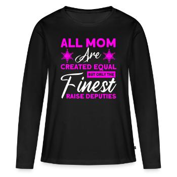 Shérif adjoint adjoint Mama Mother - T-shirt manches longues Premium bio Femme - noir - Devant - Julia (174cm)